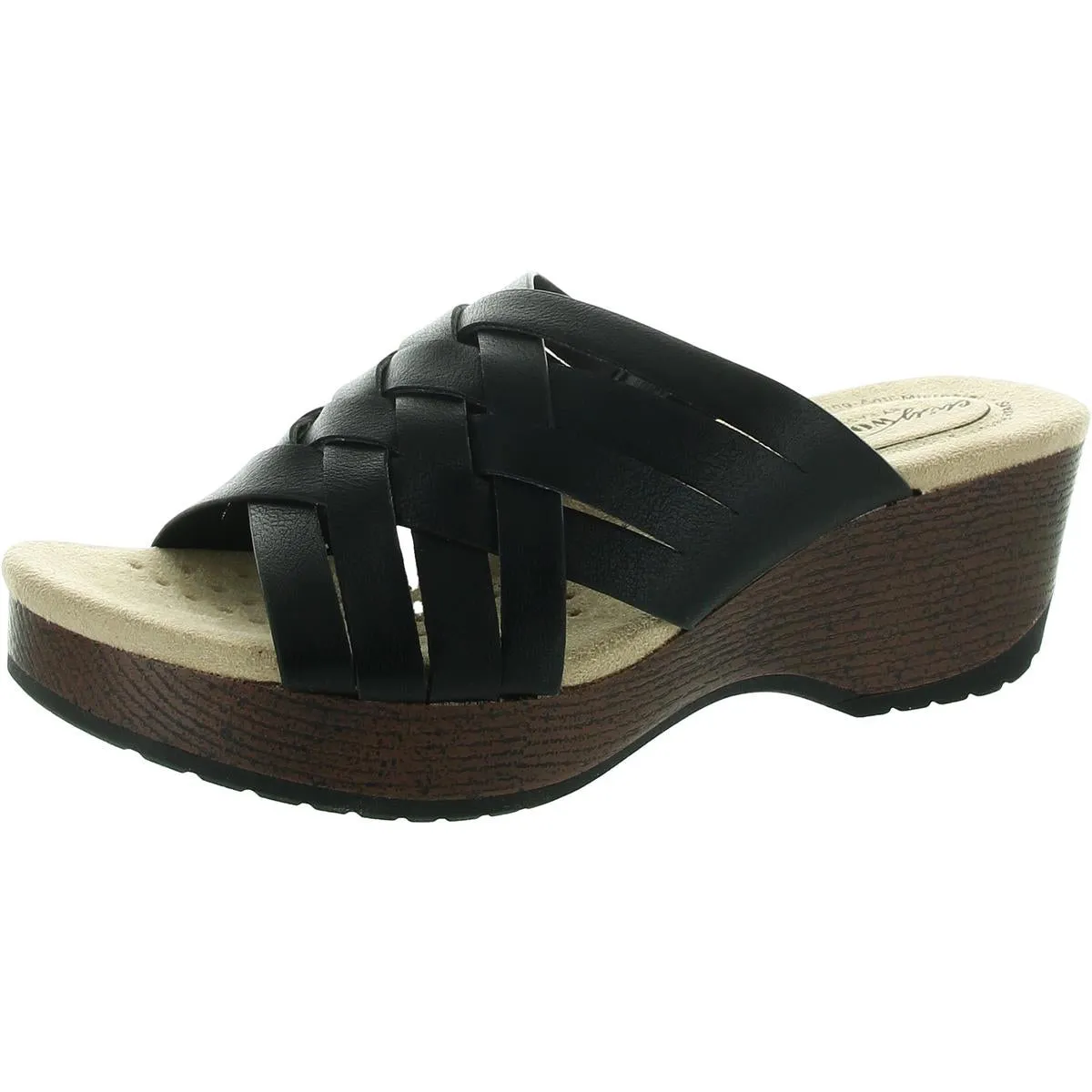 Easy Works by Easy Street Womens Strappy  Slide Sandals