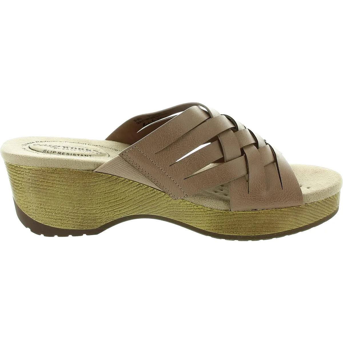 Easy Works by Easy Street Womens Strappy  Slide Sandals