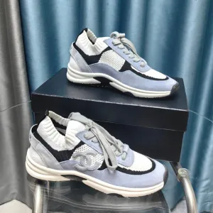Fabric Suede Rapid support Polyester Mesh Sneaker White Eco-friendly And Light Blue CHANEL