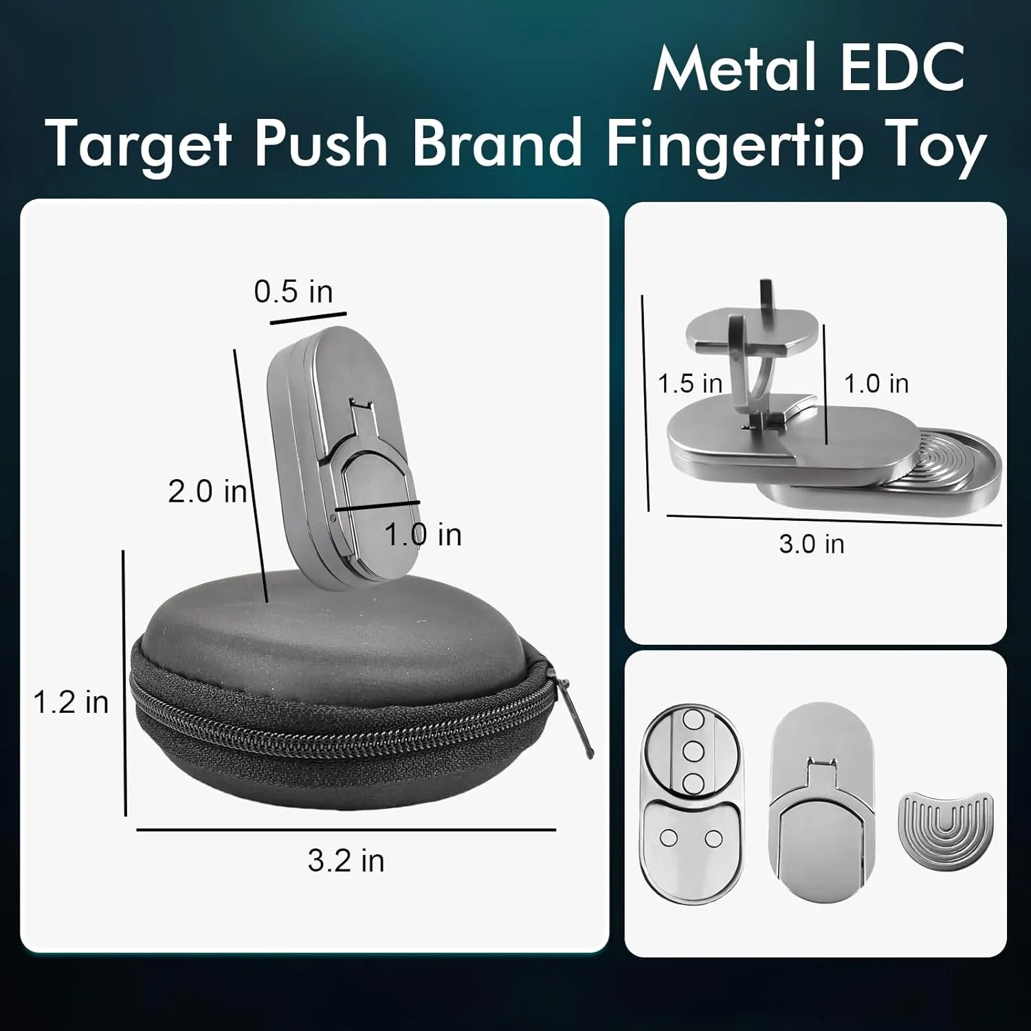 Fidget Adults Toy for ADHD，Magnetic Metal Fidget Toy for Desk，Cool EDC Magnets Slider Stress Relief Toy for Office，Anxiety Relief Haptic Multiple Ways Play Finger Push Spin Coins Decompression Toys