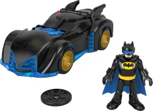 Fisher-Price Imaginext DC Super Friends Batman Toy Shake & Spin Batmobile with Poseable Figure for Pretend Play Kids Ages 3  Years​