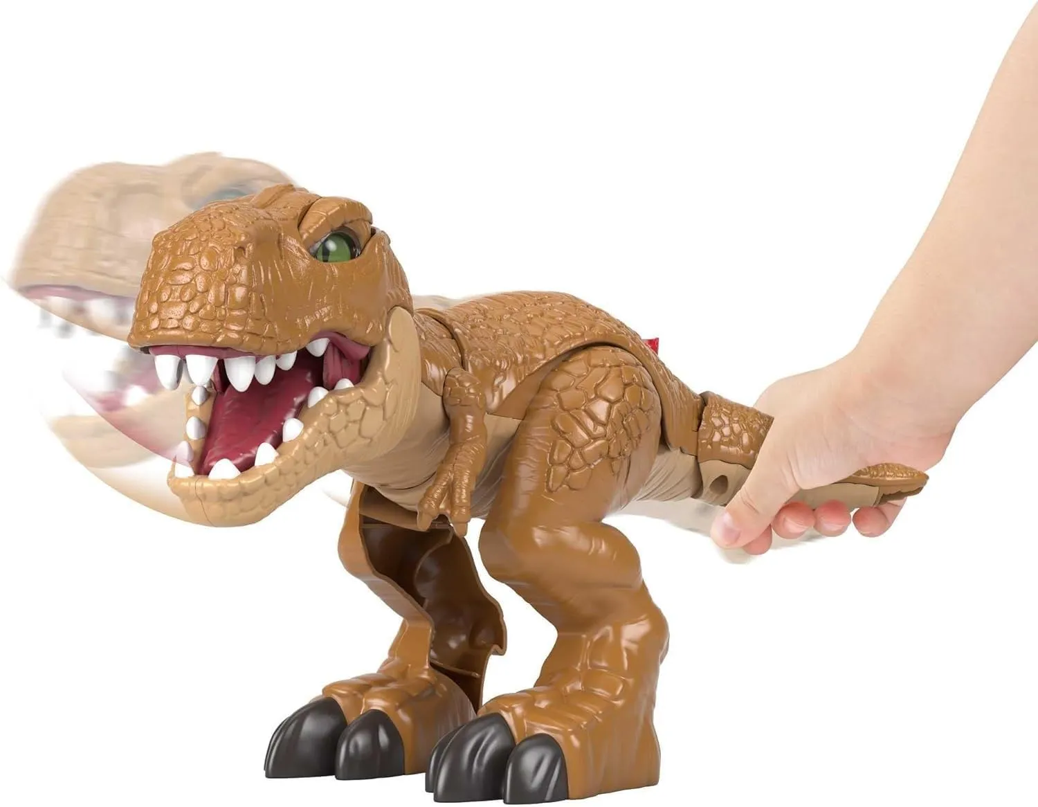 Fisher-Price Imaginext Jurassic World Dinosaur Toy Thrashin’ Action T. rex Figure with Chomping Action for Pretend Play Kids Ages 3  Years​
