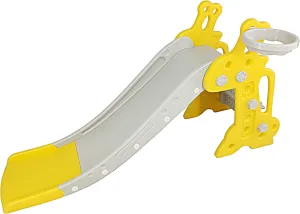 FixtureDisplays® 3-Step Children Slide Play Slide Freestanding Slide with Basketball Hoop for Kid Games 16874-NEW-TWO