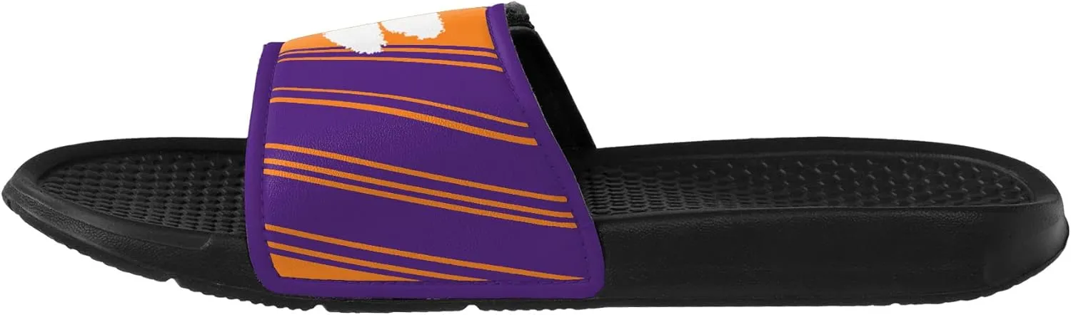FOCO Men's NCAA College Team Logo Shower Sport Legacy Slide Flip Flop Sandals Clemson Velcro Large
