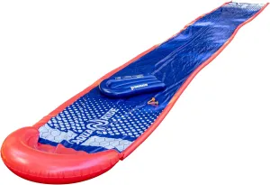 Franklin Sports Aqua Ride Kids Backyard Waterslide - Aqua Ride 25' Foot Lawn Water Sliding Mat   (1) Inflatable Surf Board - Outdoor Kids Water Toy