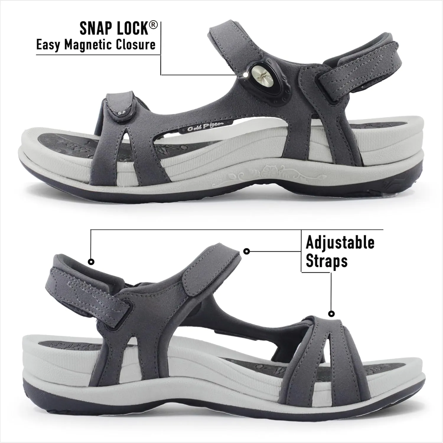 Gold Pigeon Shoes |SIGNATURE| Easy Snap Lock Comfort Ergonomic Walking Sandals for Women