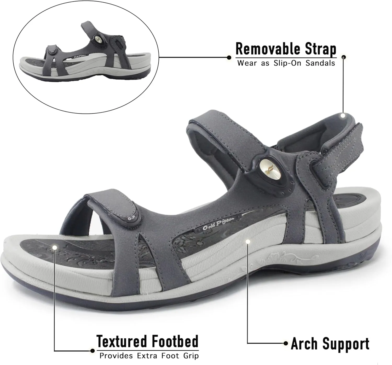 Gold Pigeon Shoes |SIGNATURE| Easy Snap Lock Comfort Ergonomic Walking Sandals for Women