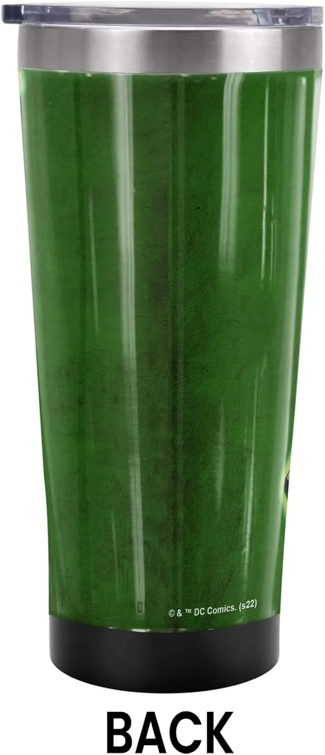 Green Lantern OFFICIAL Character Pattern 20 oz Travel Tumbler, Stainless Steel, Vacuum Insulated with Leak Resistant Slide-Lock Lid