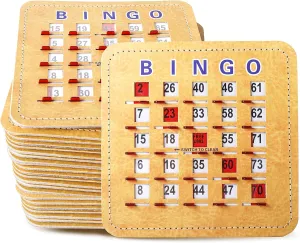 GSE Games & Sports Expert 5Ply Stitched Shutter Bingo Cards, Finger-Tip Shutter Slide Bingo Cards, Easy-Read Large Print Bingo Cardboard with Sliding Windows (50-Pack)