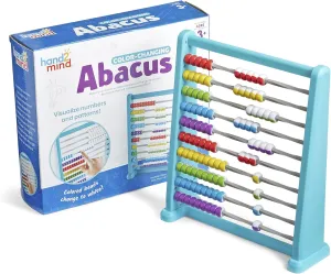 Hand2Mind Color Changing Plastic Abacus, Abacus for Kids, Math Manipulatives, Counting Rack, Educational Toys for Elementary Kids (Set of 1)