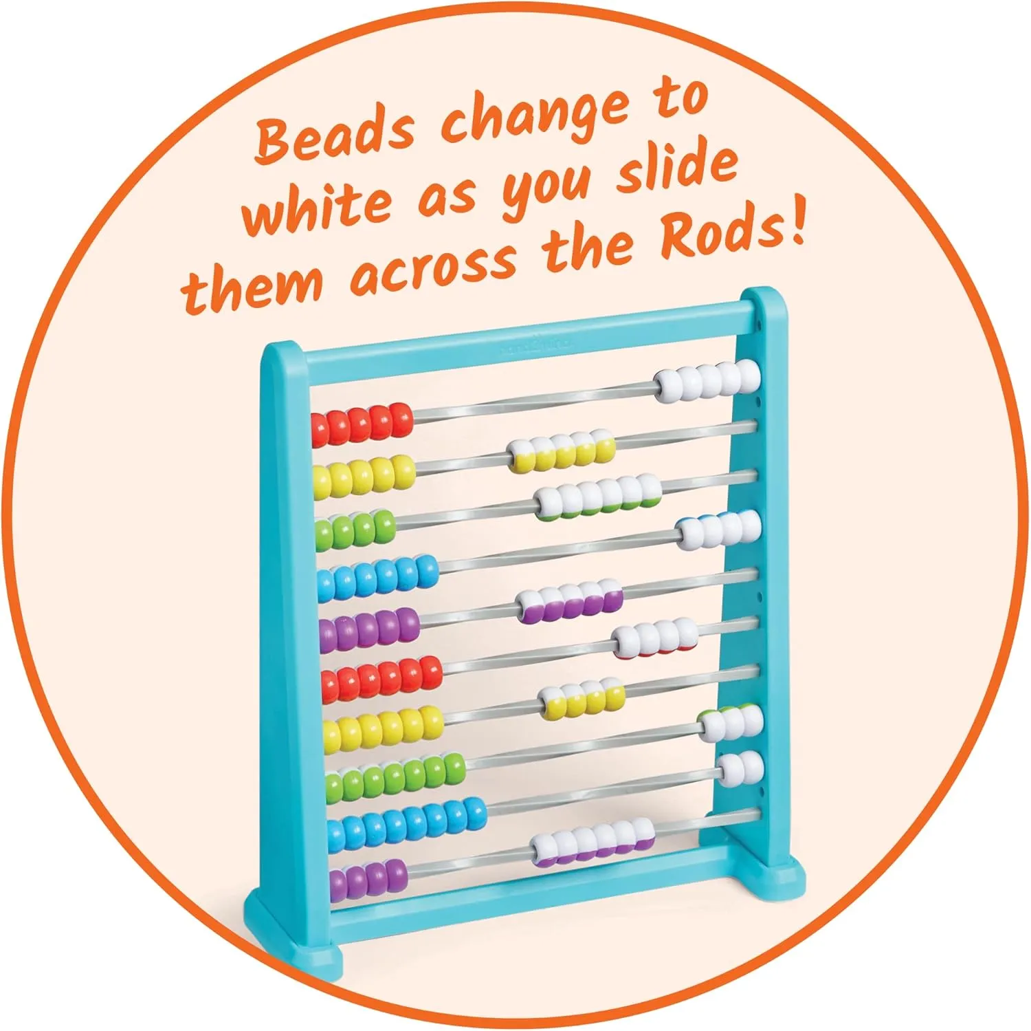 Hand2Mind Color Changing Plastic Abacus, Abacus for Kids, Math Manipulatives, Counting Rack, Educational Toys for Elementary Kids (Set of 1)