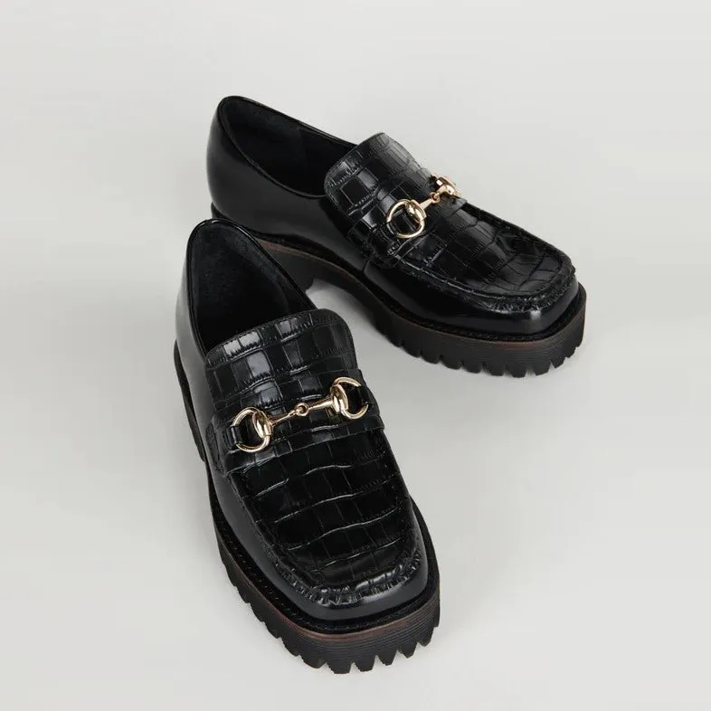 HK-2 Loafer (Black Croc)