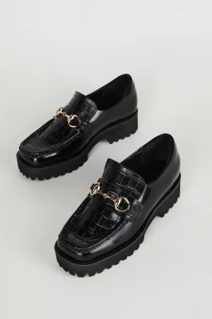 HK-2 Lug Sole Loafer Black Croc