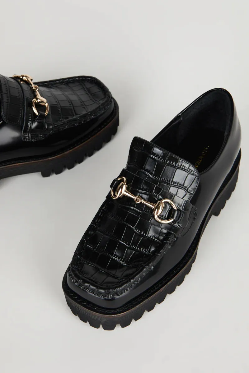 HK-2 Lug Sole Loafer Black Croc