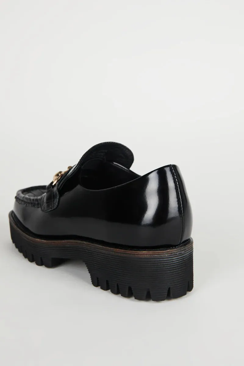 HK-2 Lug Sole Loafer Black Croc