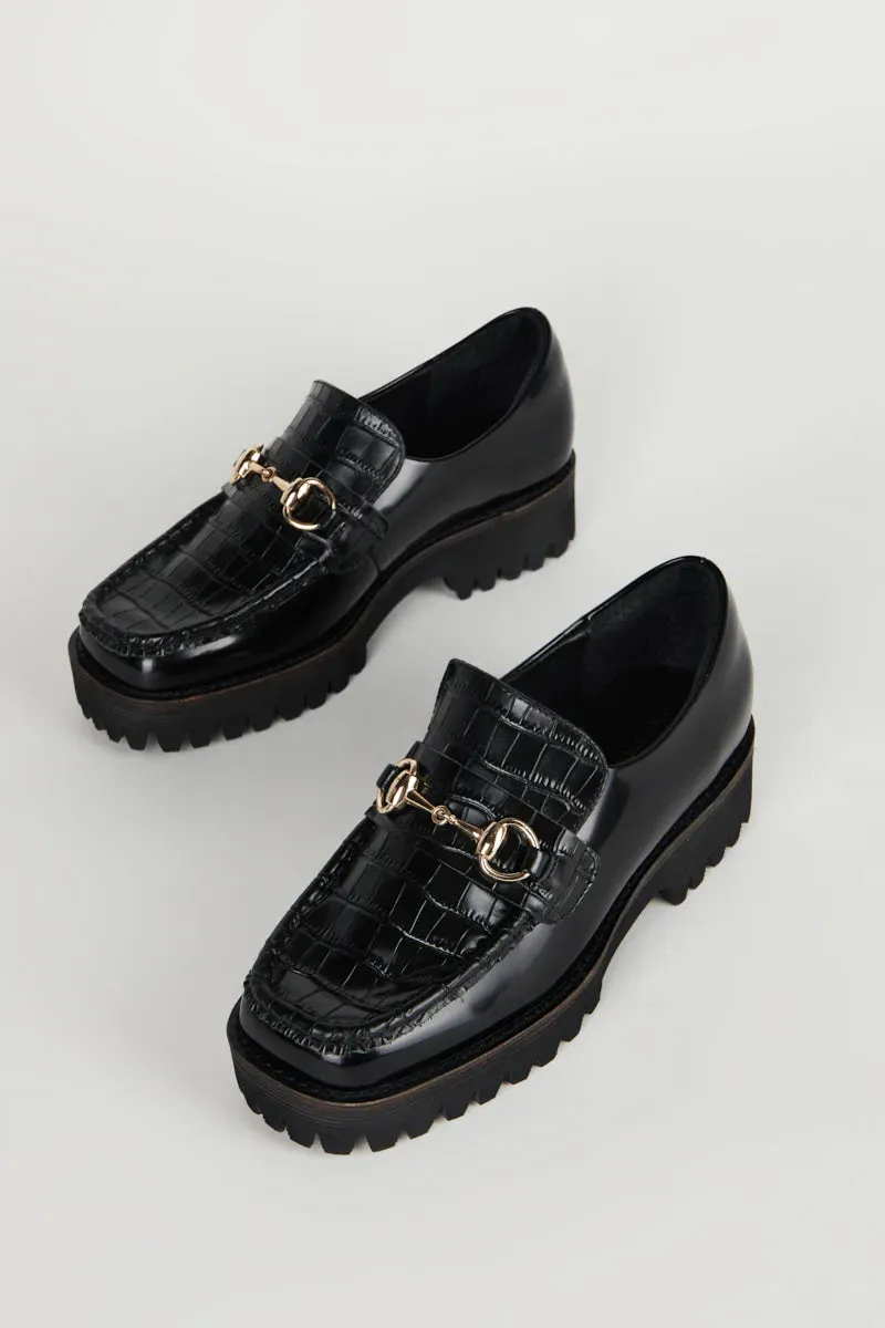 HK-2 Lug Sole Loafer Black Croc