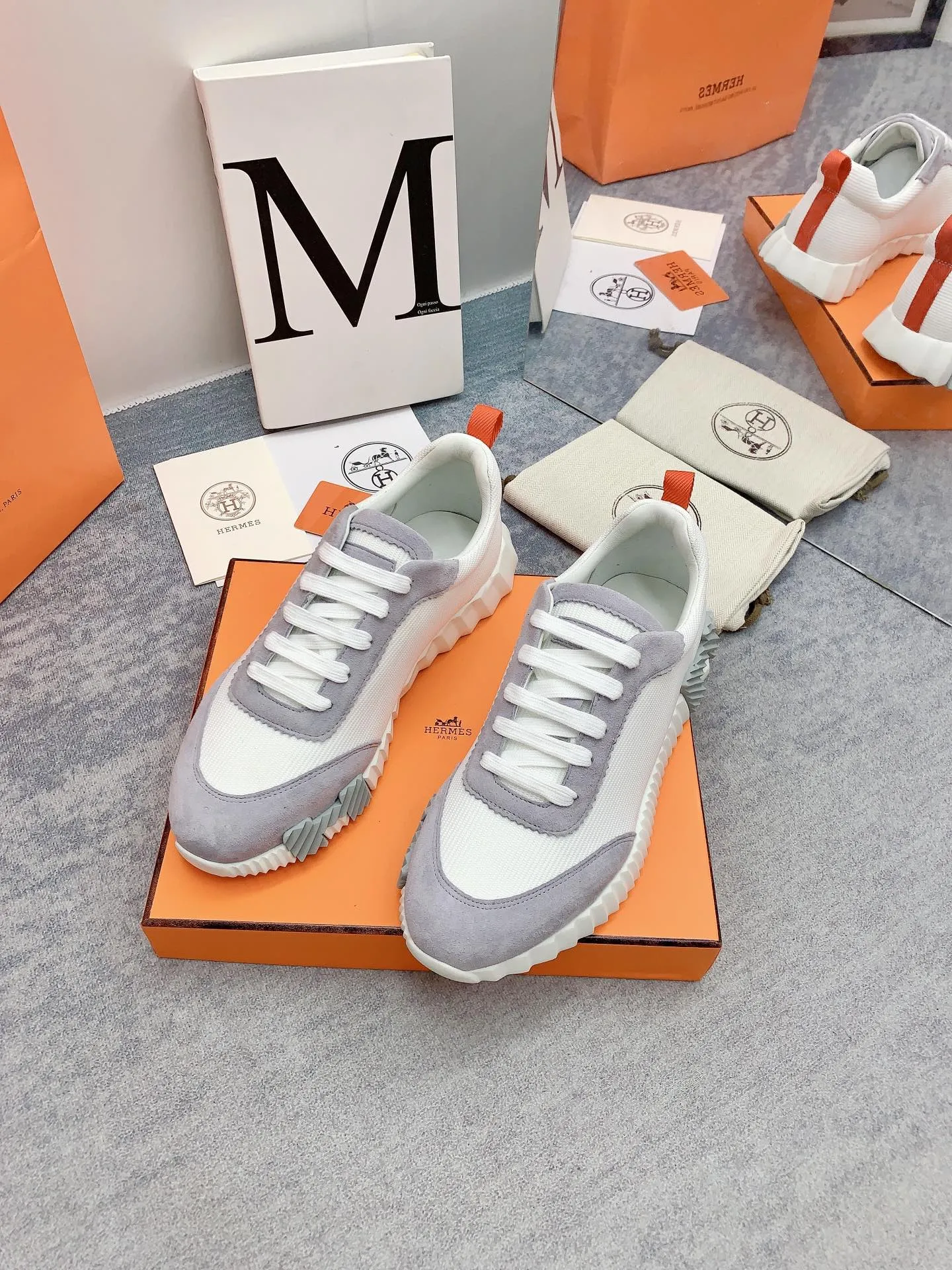 HM Bouncing Sneaker In Grey Mesh Fabric 106455