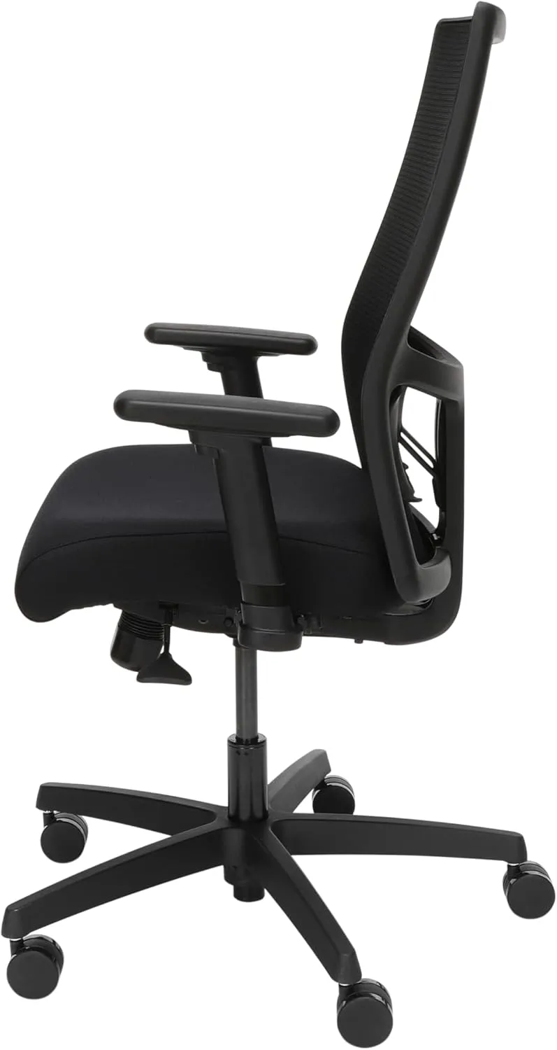 HON Office Desk Chair Ignition 2.0 - Ergonomic Desk Chair, Home Office Chairs, Adjustable Lumbar & Armrests, Seat-Slide, Back Support, Cushion, Swivel Wheels, Black