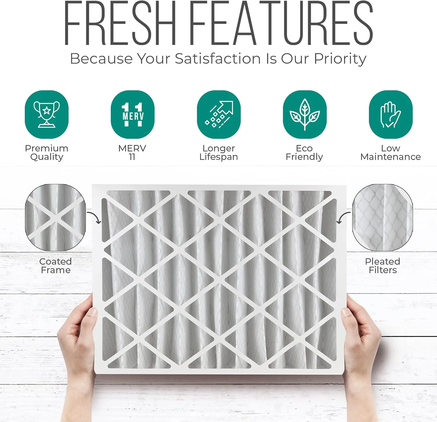 Honeywell 16x20x4 AC Furnace Air Filter Replacement - FC100A1003 HVAC Furnace Filters Merv 11 Filter Media, AC Filter with Homequip Disposal Bag, 2-Pack (Actual Size: 15.94 x 19.75 x 4.38 Inches)