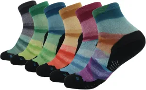 HUSO Unisex Digital Printed Athletic Quarter Running Socks 2,3,4,6,11 Pairs