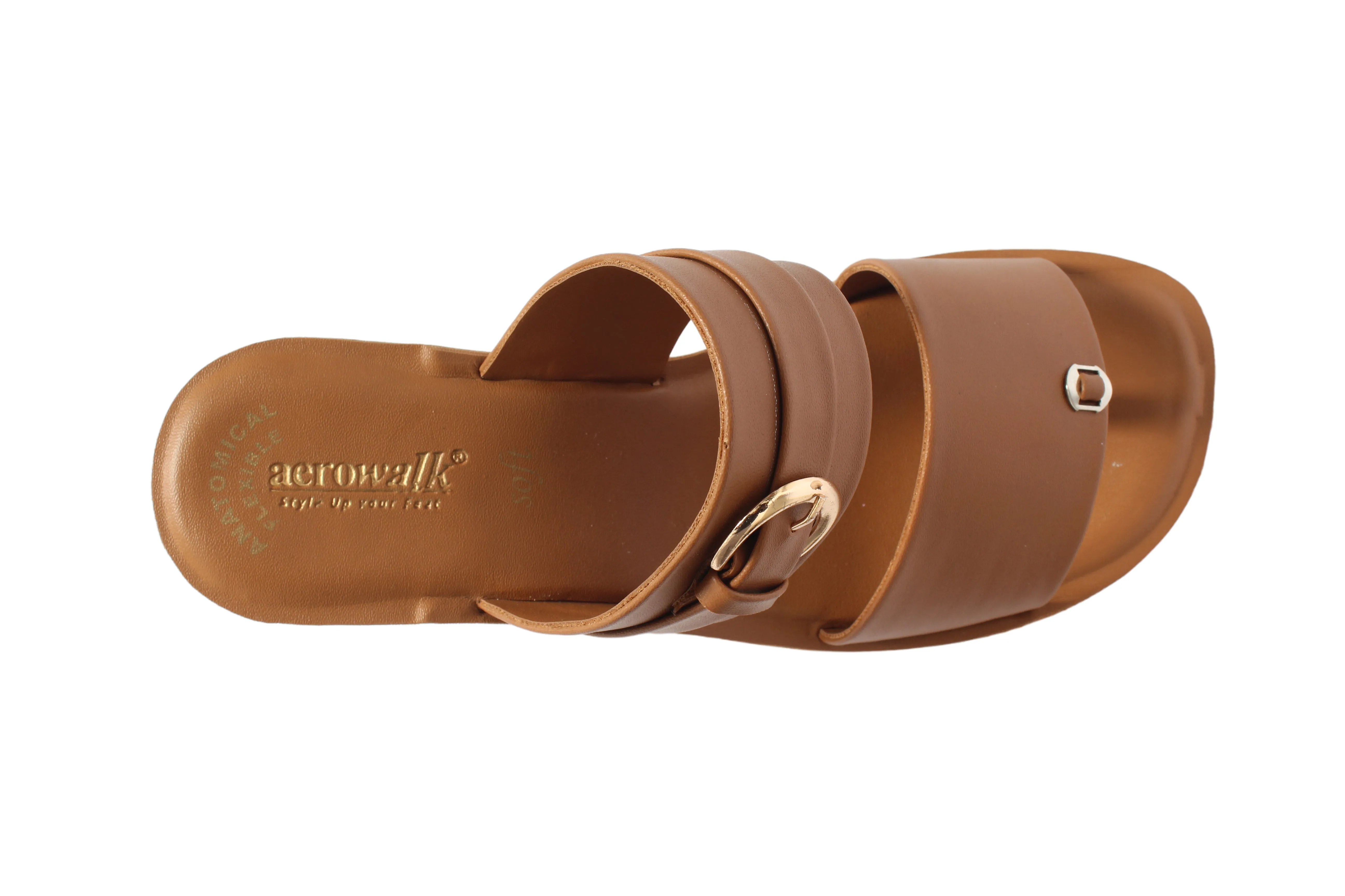 Inblu Women Tan Block Heel Sandal with Buckle Styling (MS19_TAN)