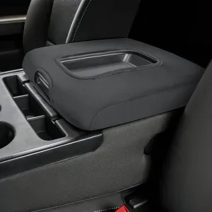 ISSYAUTO Center Console Cover Compatible with Silverado Sierra 2014 2015 2016 2017 2018 with 40/20/40 Jump Seat Console Neoprene Armrest Cover (fit Split Bench Seat Console ONLY)