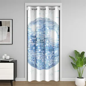 jejeloiu Girls Disco Mirror Ball Doorway Curtain Privacy Blue Dreamy Door Cover Curtain 1 Panel, 52"x80" for Kids Boys Teens Trendy Disco 30%-50% Curtain Gifts for Women Window Treatments