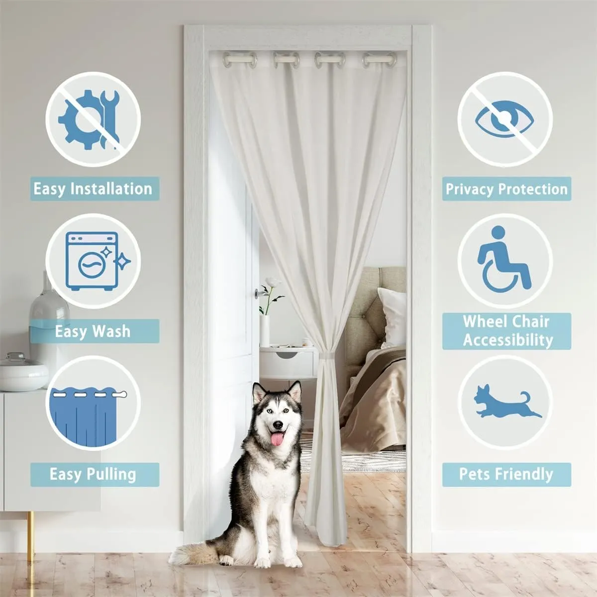 jejeloiu Girls Disco Mirror Ball Doorway Curtain Privacy Blue Dreamy Door Cover Curtain 1 Panel, 52"x80" for Kids Boys Teens Trendy Disco 30%-50% Curtain Gifts for Women Window Treatments