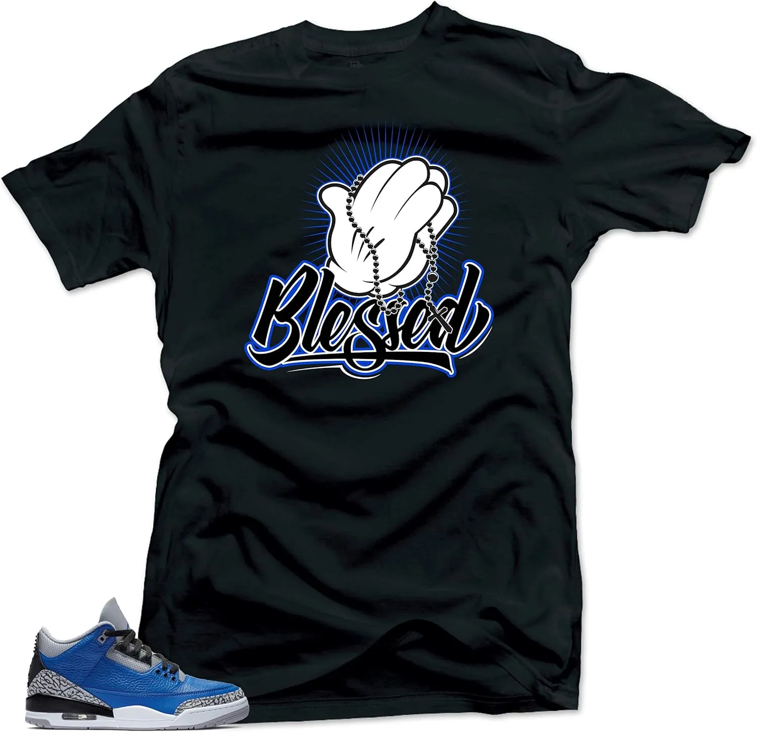 Jordan Retro 3 Varsity Royal Blue Match Tees
