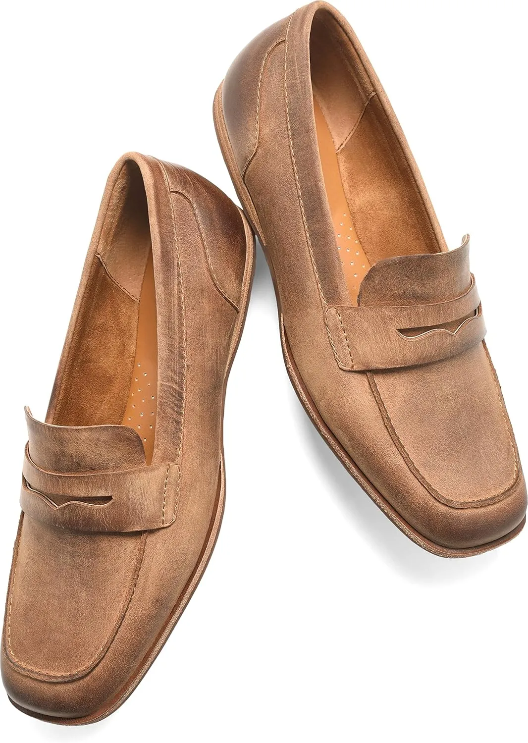 KORK-EASE Pisa Women's Leather Penny Loafer - Classic Icon Redesigned with Modern Square Toe and Premium Comfort