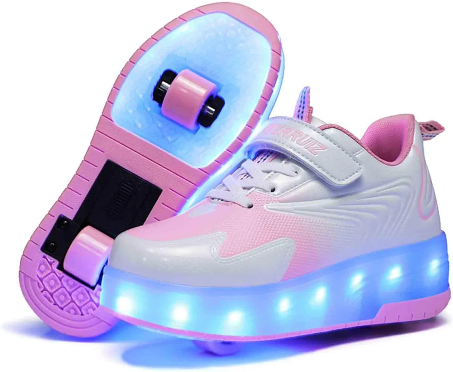 LED Light Up Kids Roller Skate Shoes with 2 Wheels,USB Rechargeable Rallar Shoe Sneakers for Boys Girls Birthday Thanksgiving Christmas Day