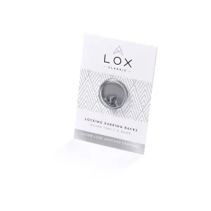 LOX Secure Locking Earring Backs for Women - Safe & Easy to Use Hypoallergenic Earings - Ideal for All Stud Earrings - Pack of Two - Silver, Silver Tone, Plastic Silver