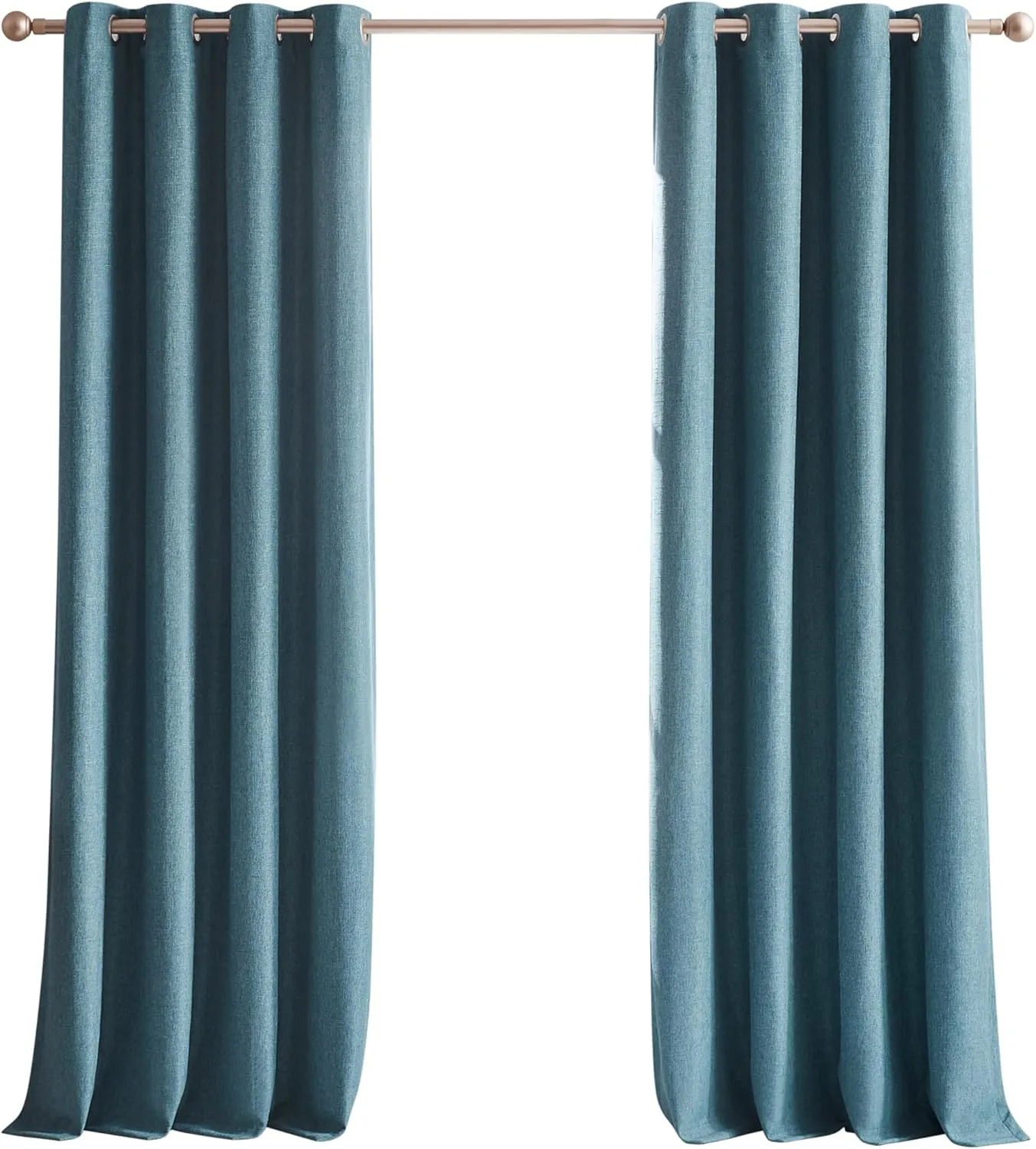 Lush Decor Meena Slub 100% Blackout Window Curtain Panels Pair 52" W X 84" L Blue - Blackout Curtains - Drapes - Blue Curtains - Modern Decor