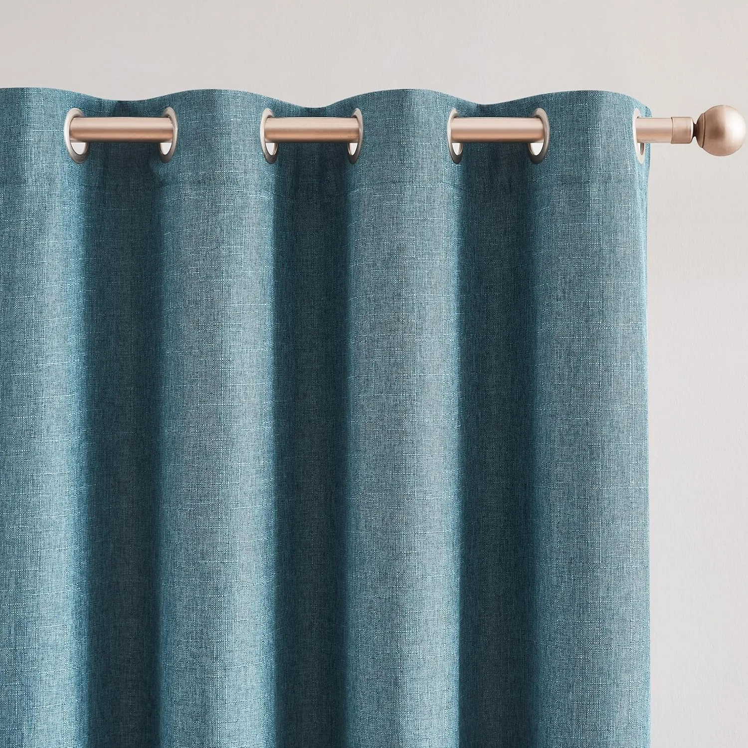 Lush Decor Meena Slub 100% Blackout Window Curtain Panels Pair 52" W X 84" L Blue - Blackout Curtains - Drapes - Blue Curtains - Modern Decor