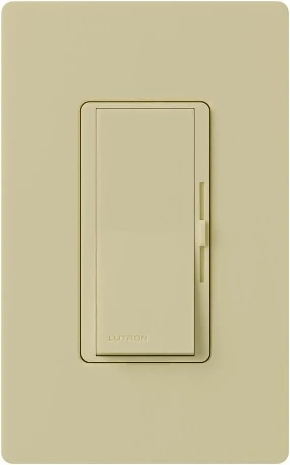 Lutron Diva Dimmer Switch for Incandescent Bulbs, 600-Watt/Single-Pole, DV-600P-IV, Ivory