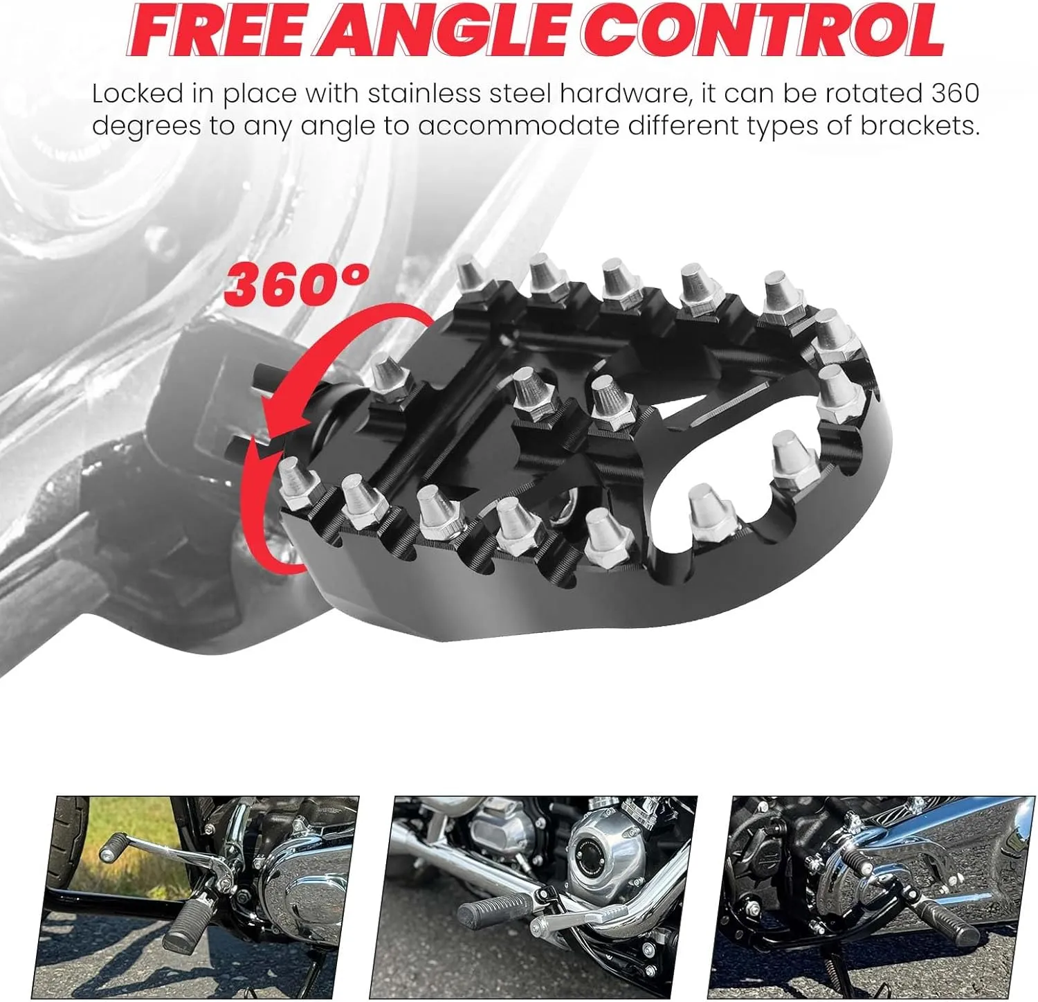 M8 Softail Front Foot Pegs compatible with Harley Davidson 2018-2025 FXST FXBB FXLR FXLRS FXLRST FLSB FXBR FXBRS RH1250S Street Bob Low Rider LowRider Breakout Rider's Footrest Pedal