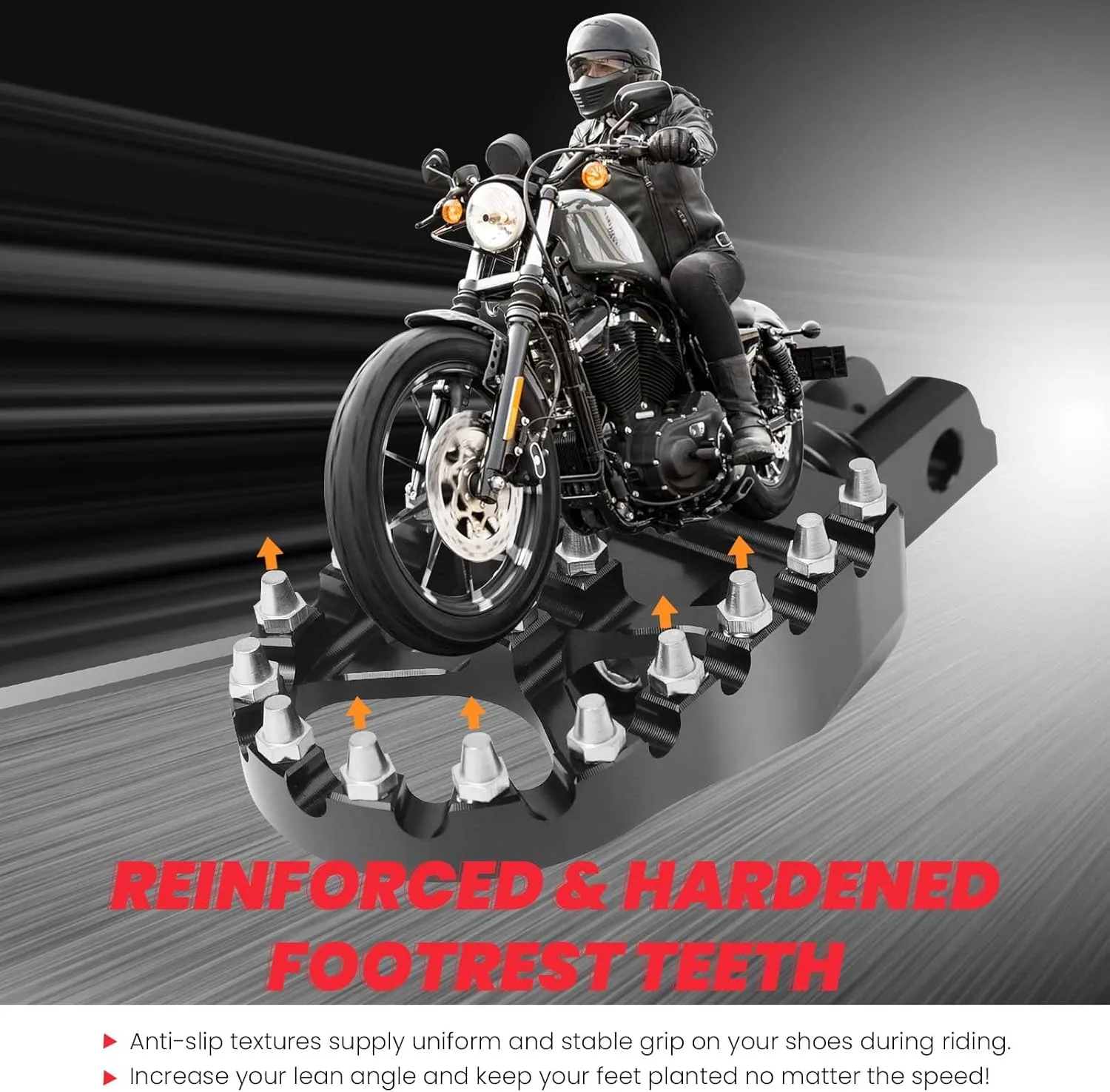 M8 Softail Front Foot Pegs compatible with Harley Davidson 2018-2025 FXST FXBB FXLR FXLRS FXLRST FLSB FXBR FXBRS RH1250S Street Bob Low Rider LowRider Breakout Rider's Footrest Pedal