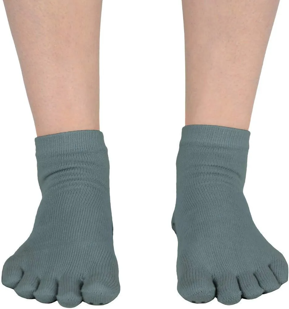 Mato & Hash 5-Toe Exercise Barefoot Feel Yoga Toe Socks With Full Grip
