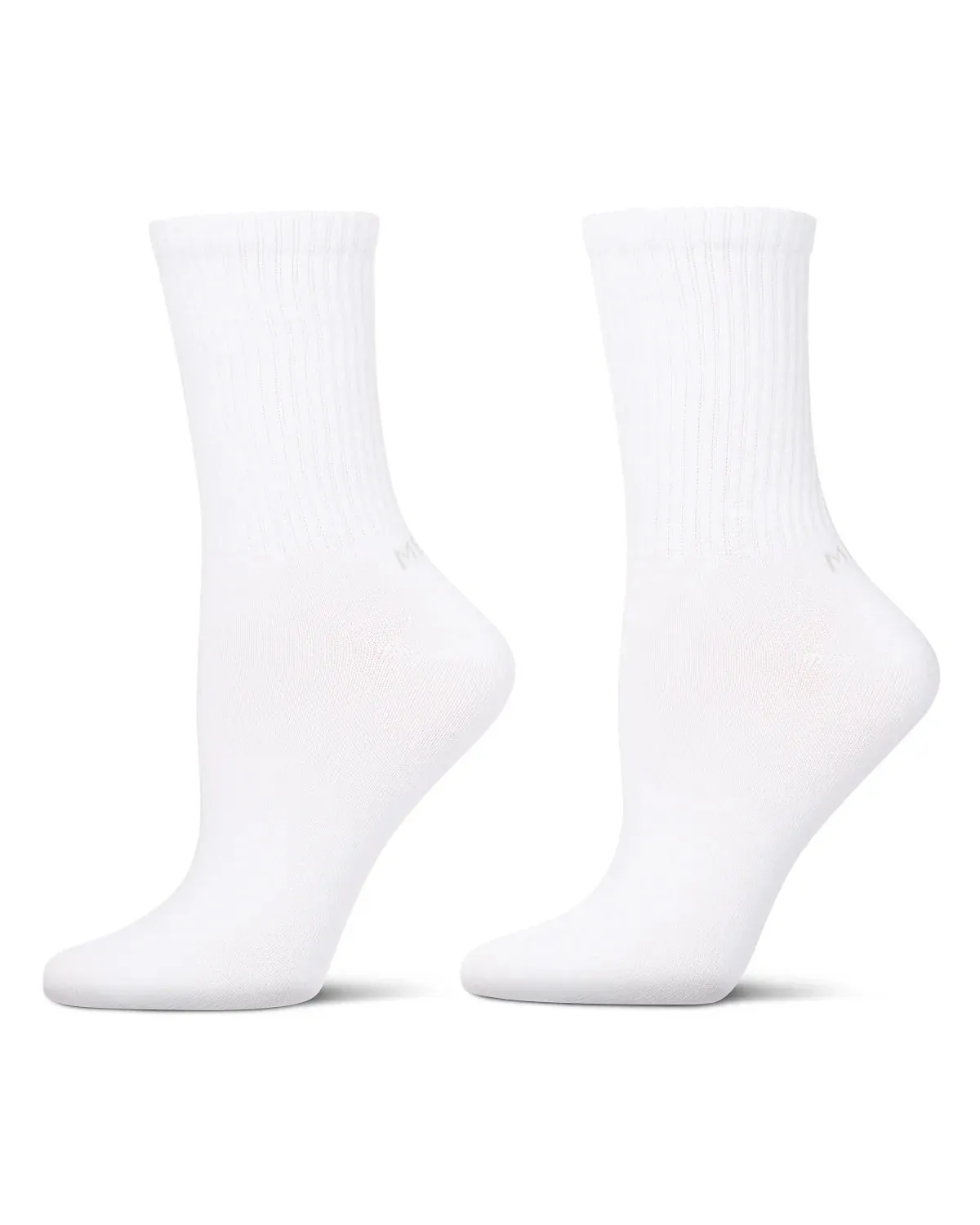 Memoi Womens 2 Pair Pack Thin Ribbed Crew Socks - Mo-612