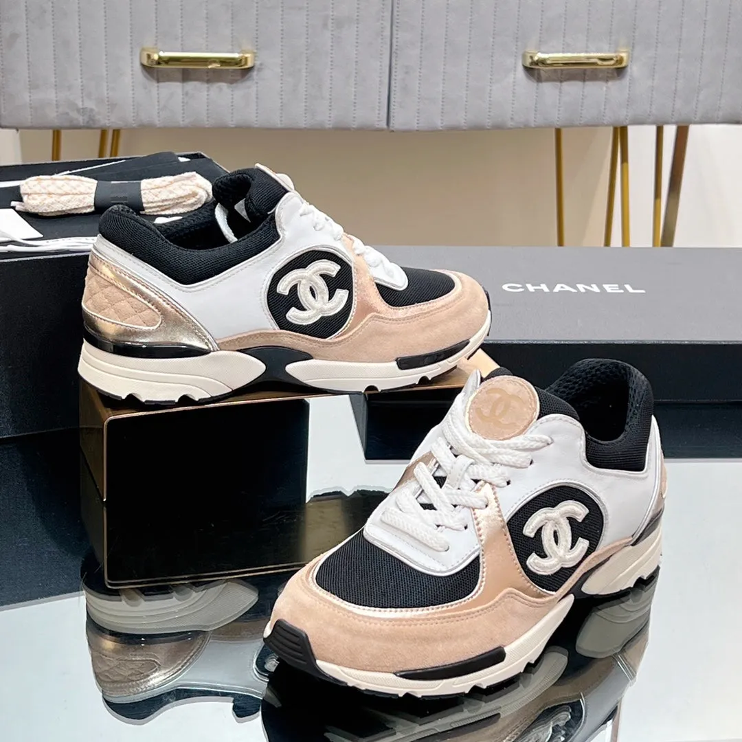 Mesh CHANEL Print In 149847 Logo Sneaker High-quality for low cost Sleek Nude Fabric