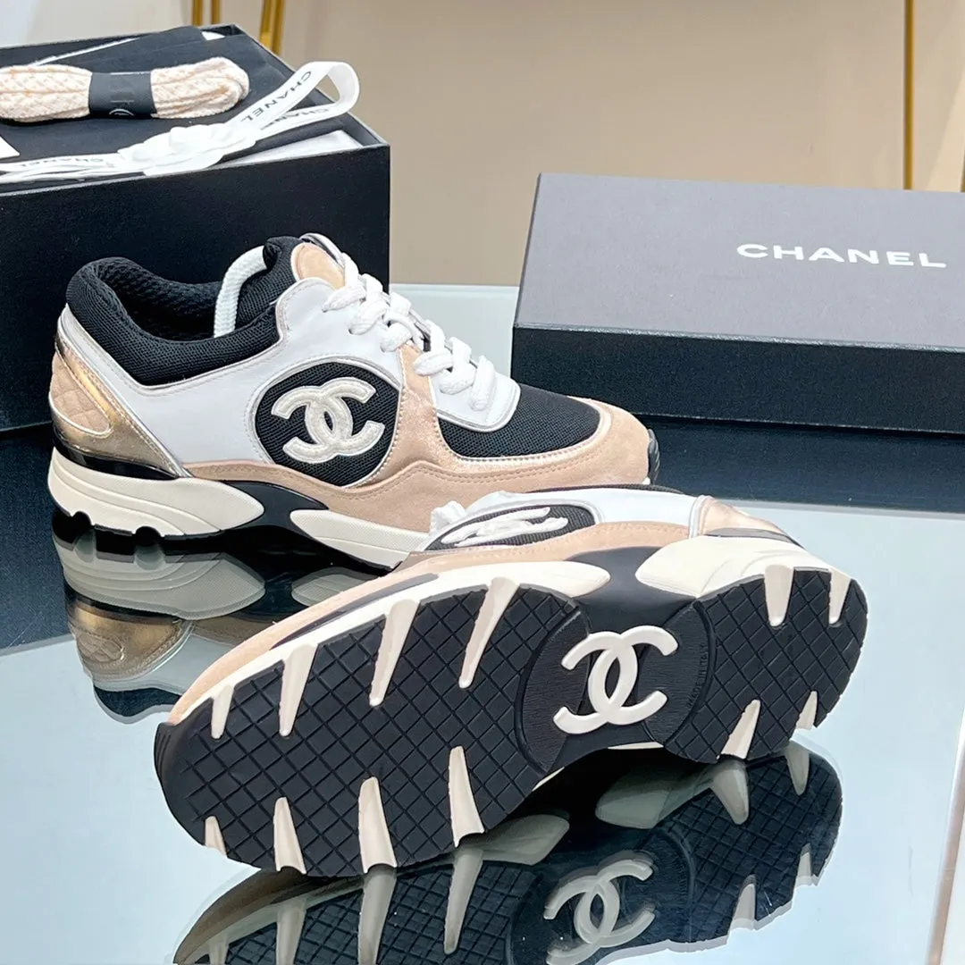 Mesh CHANEL Print In 149847 Logo Sneaker High-quality for low cost Sleek Nude Fabric