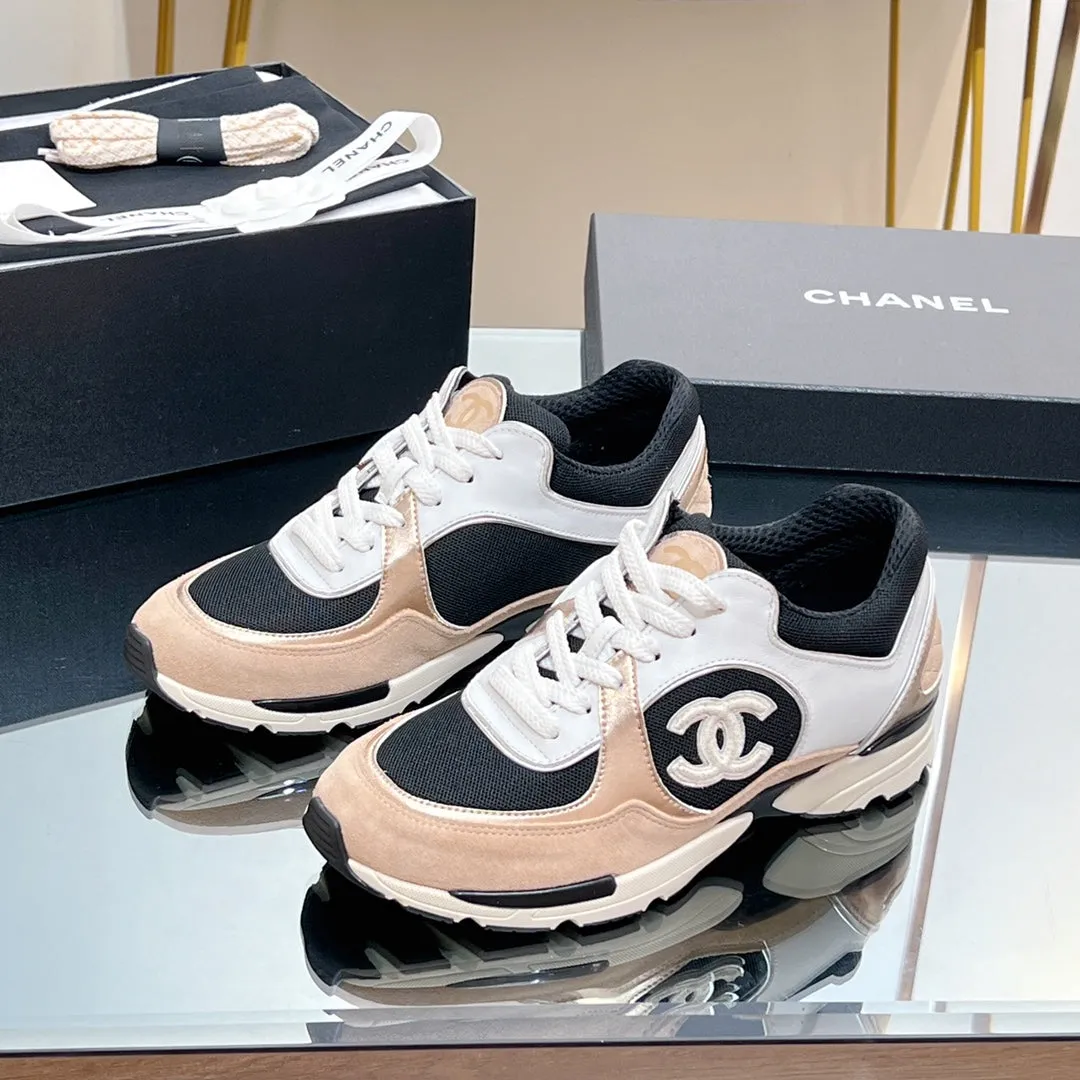 Mesh CHANEL Print In 149847 Logo Sneaker High-quality for low cost Sleek Nude Fabric