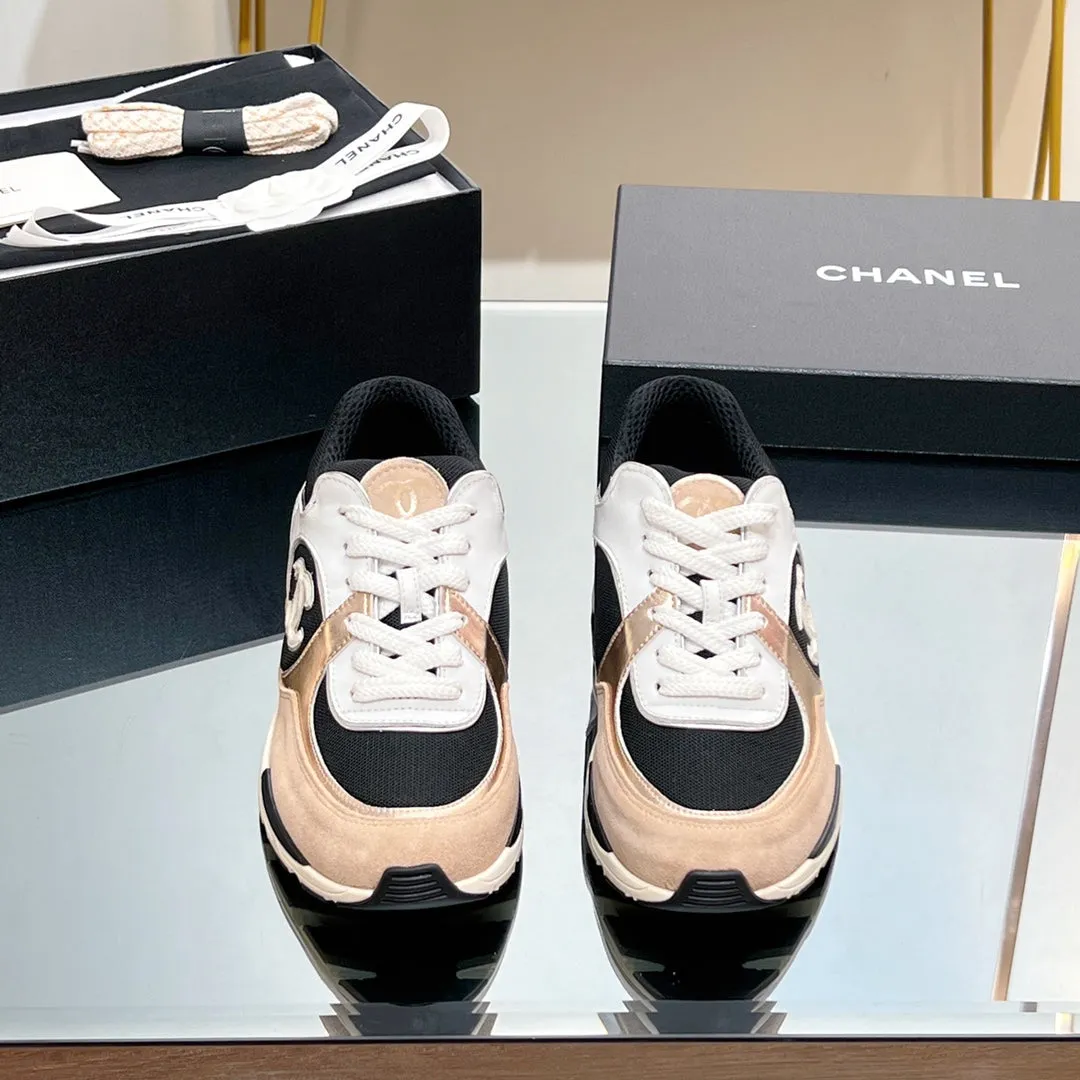 Mesh CHANEL Print In 149847 Logo Sneaker High-quality for low cost Sleek Nude Fabric