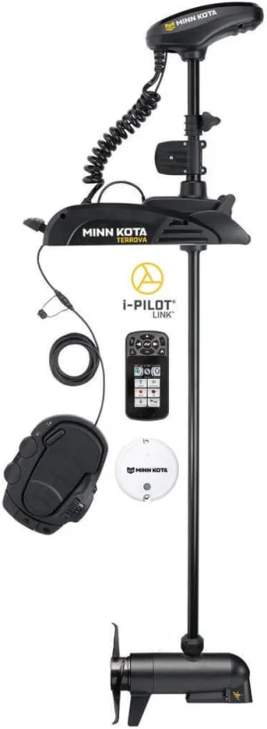 Minn Kota 1358838 Terrova Freshwater Electric-Steer Bow-Mount Trolling Motor with MEGA Down Imaging & i-Pilot Link GPS, 112 lbs Thrust, 72" Shaft