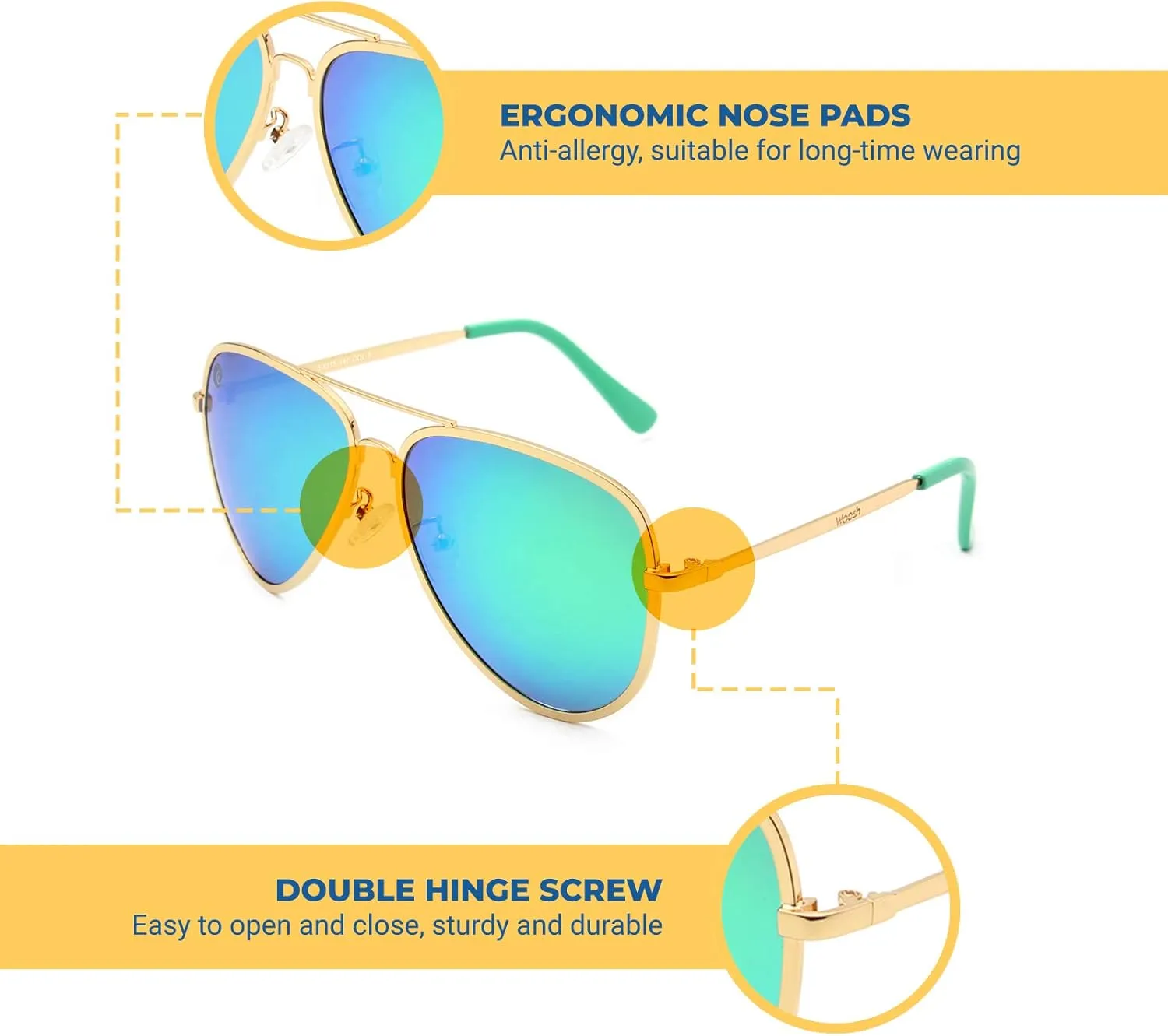 Mirrored Classic Polarized Lightweight UV400 Aviator Sunglasses for Men & Women - Golf, Hiking & Great Lifestyle Look