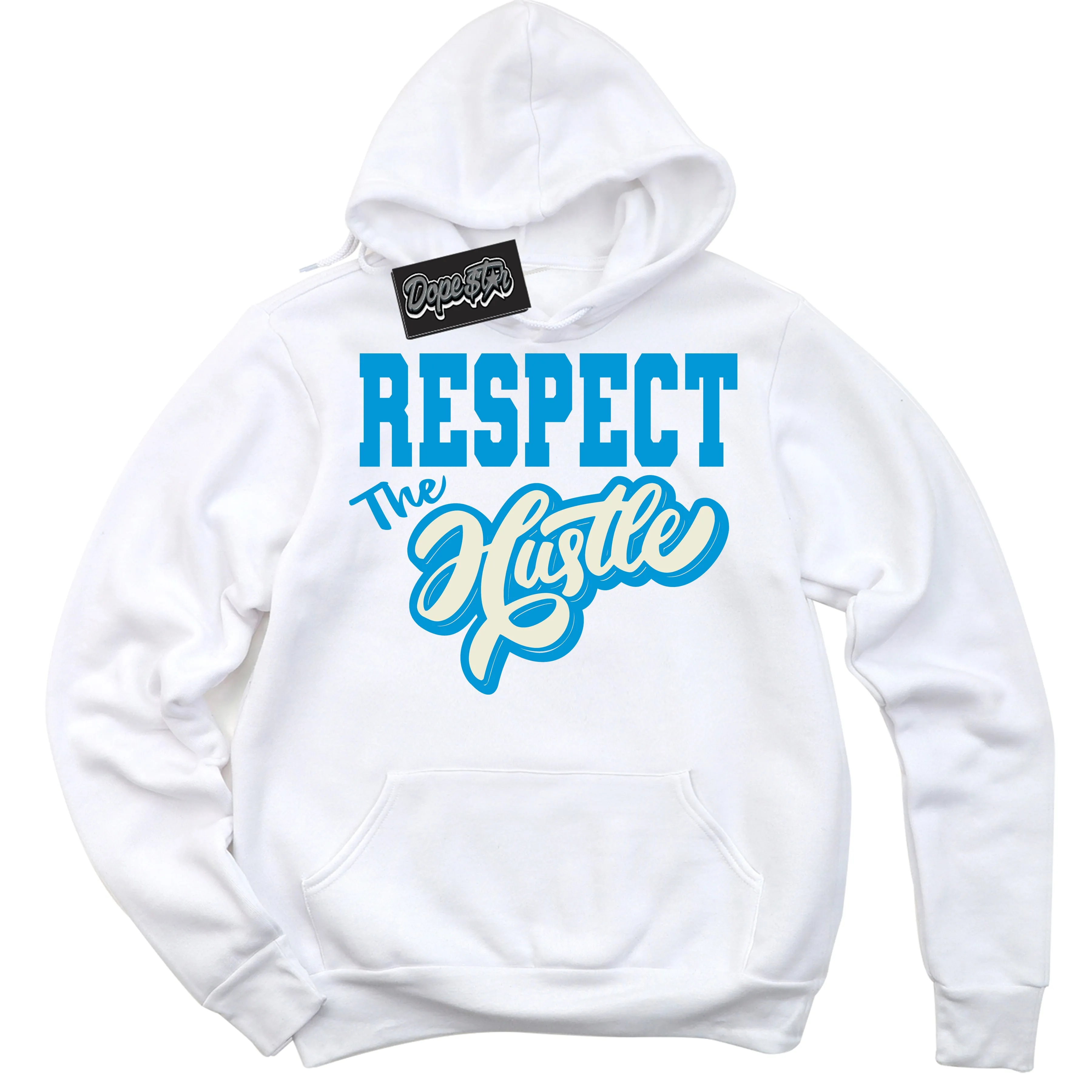 Next Nature Light Khaki Star Blue Dunk Sneaker Hoodie Respect The Hustle Graphic
