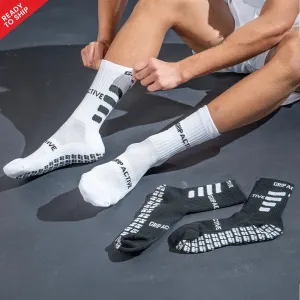 Non Slip Grip Socks Black/White