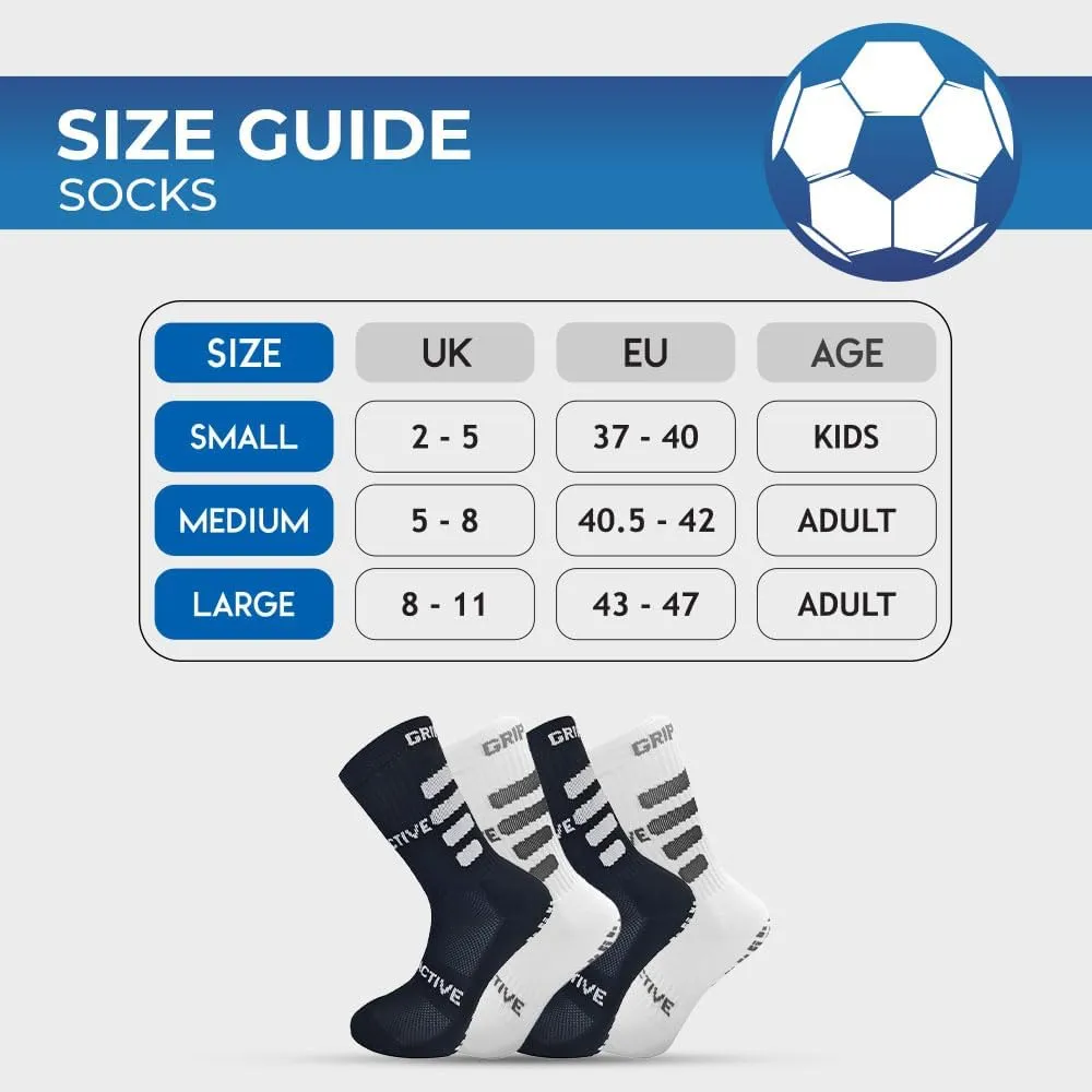 Non Slip Grip Socks Black/White