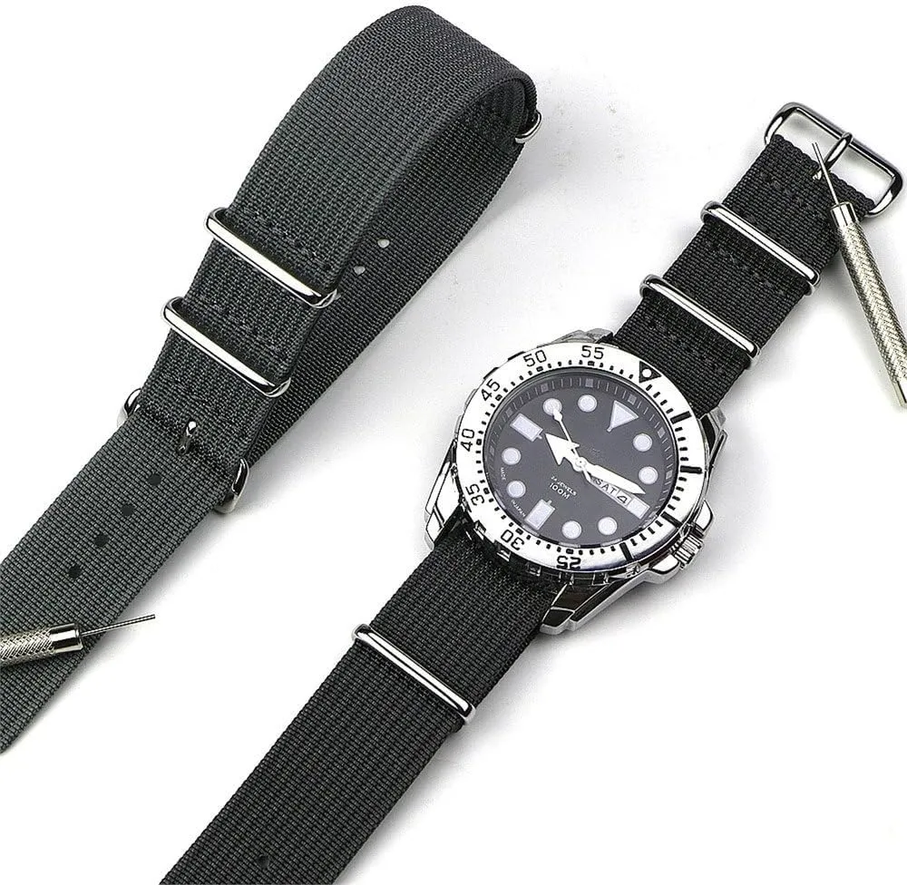 Nylon Watch Band Ribbed Strap 18mm 19mm 20mm 22mm For Military Fabric Replacement Watchband Accessories