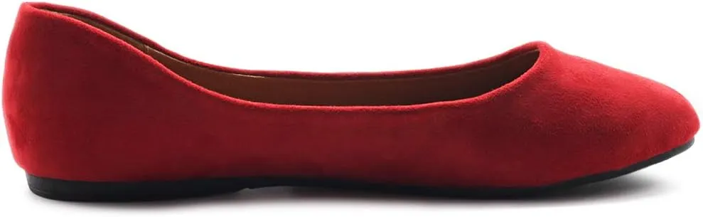 Ollio Womens Shoe Ballet Light Faux Suede Low Heels Flat